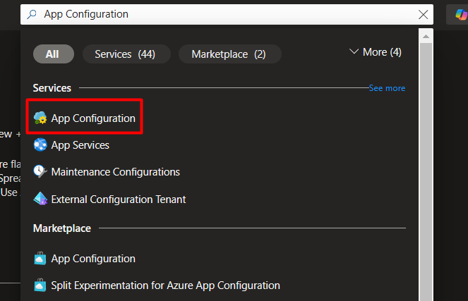 Azure Portal App Configuration