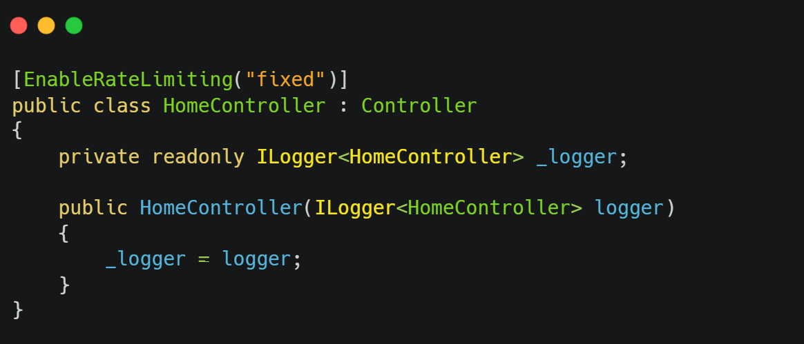 Rate Limiting Controller Atrribute